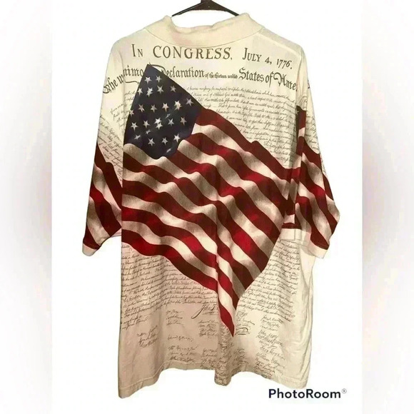 American Sumer Patriotic American Flag Polo Size 3X - Picture 2 of 3